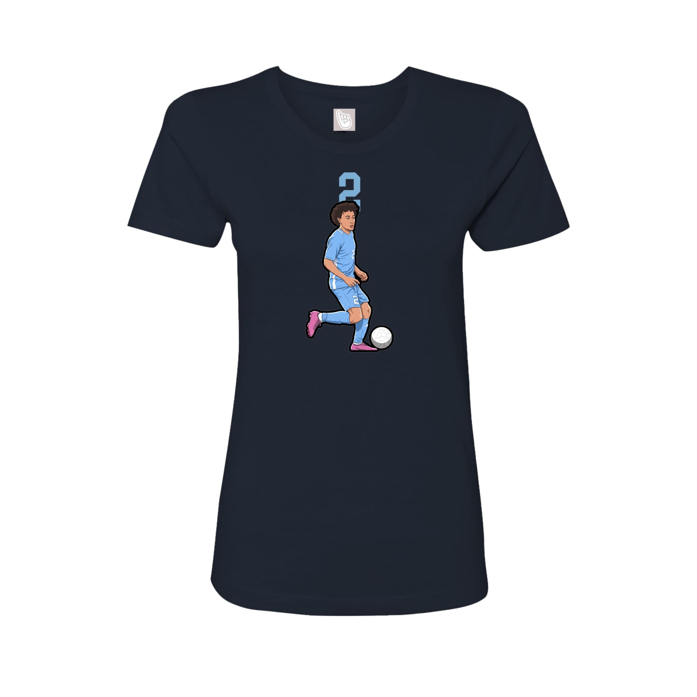 Fitted Women's Tee — Number Top in Navy
