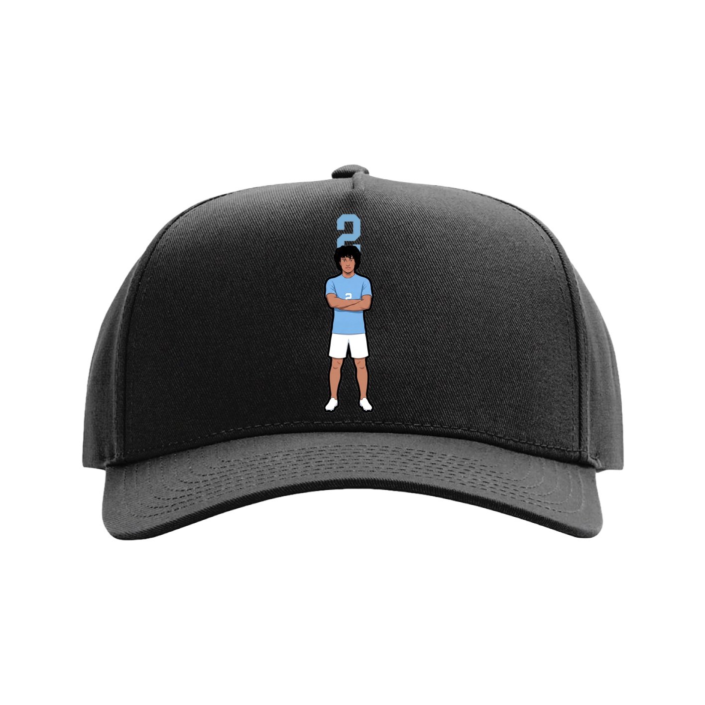 Full Fabric Five-Panel Champ Cap — Number Top in Black