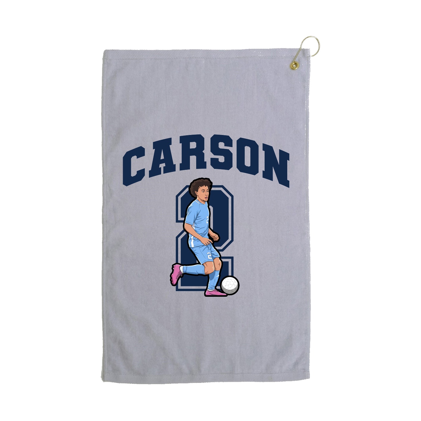 Golf Towel — Number in Grey