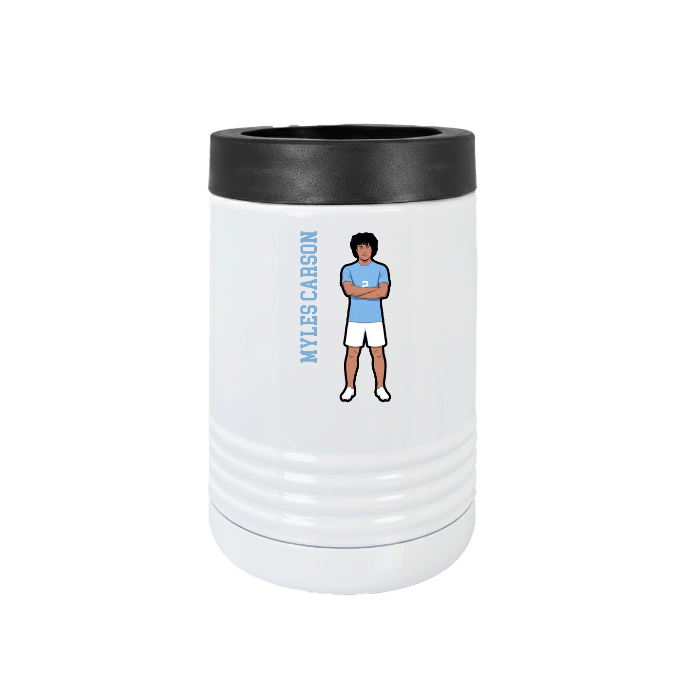 Beverage Holder — Name Vertical in White