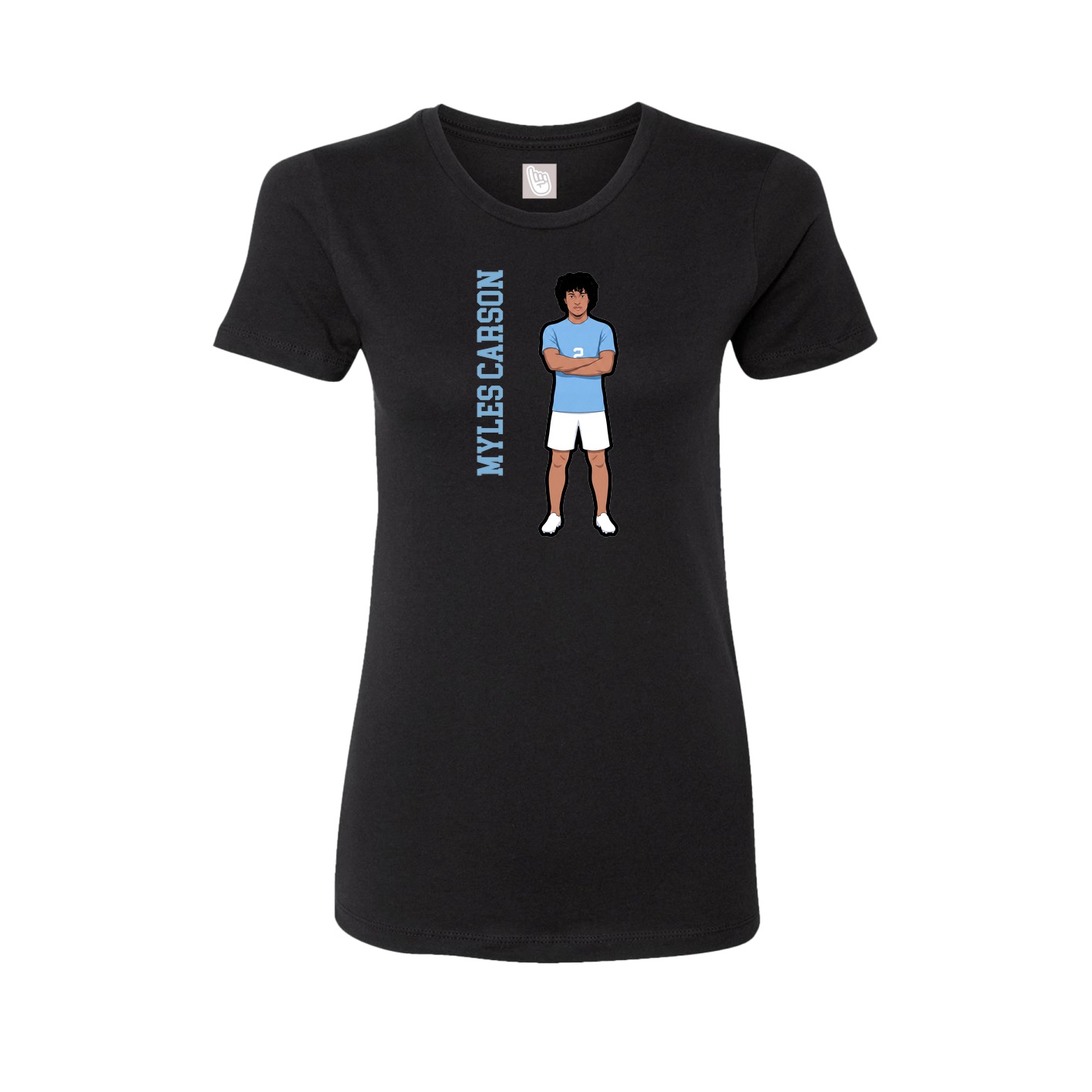 Fitted Women's Tee — Name Vertical in Black