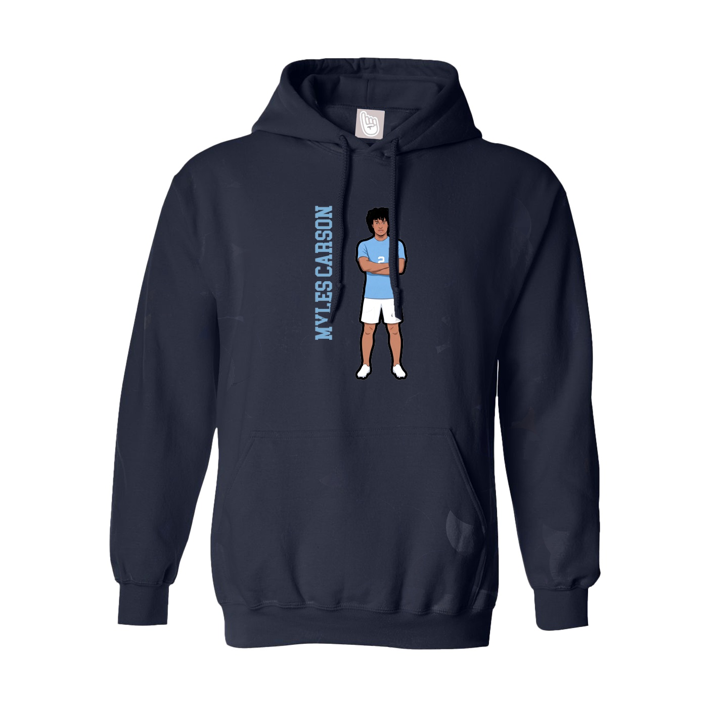 Youth Hoodie — Name Vertical in Navy