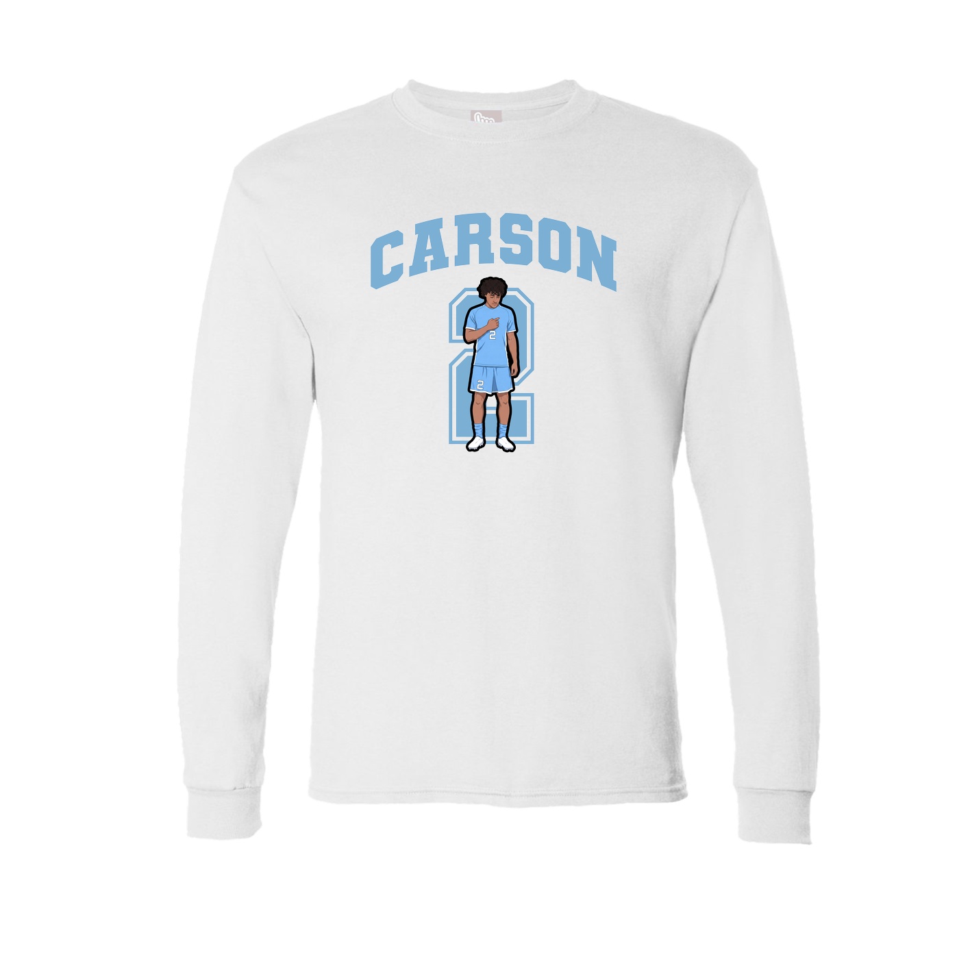 Long Sleeve Tee — Number in White