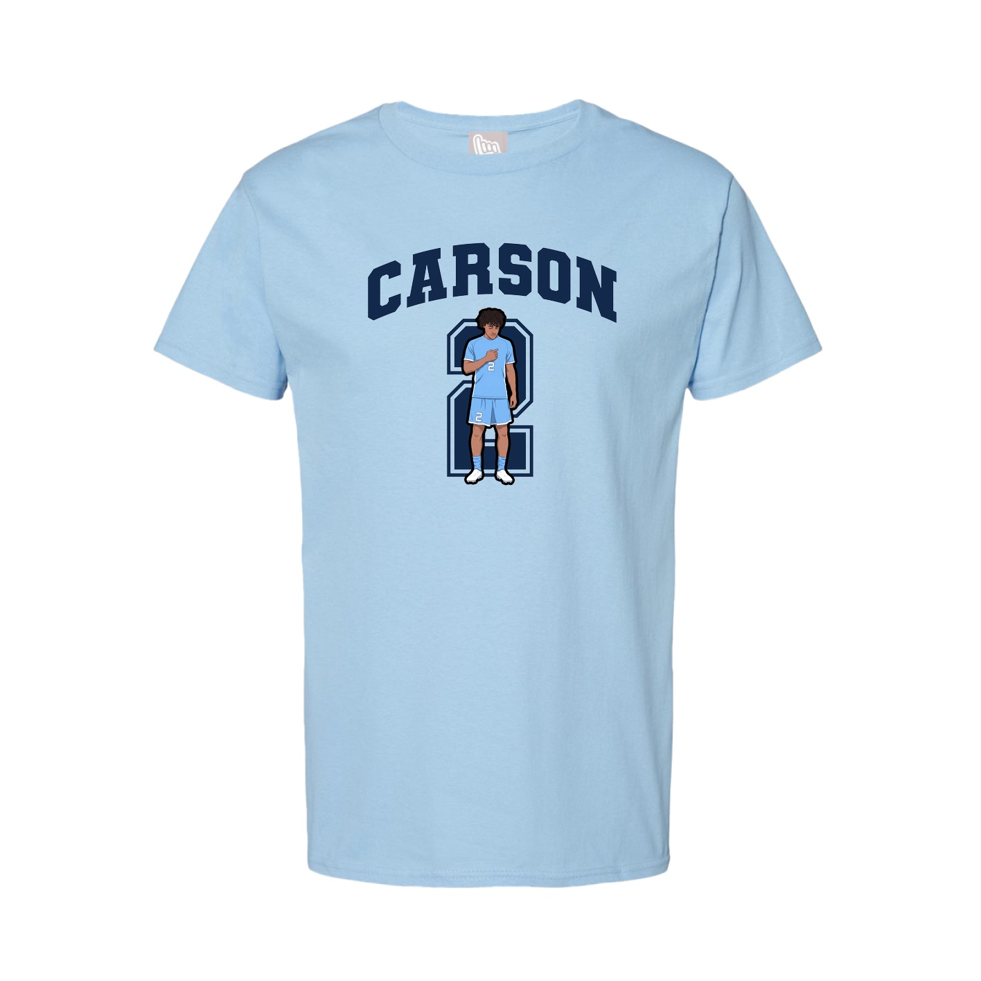 Youth Tee — Number in Light Blue