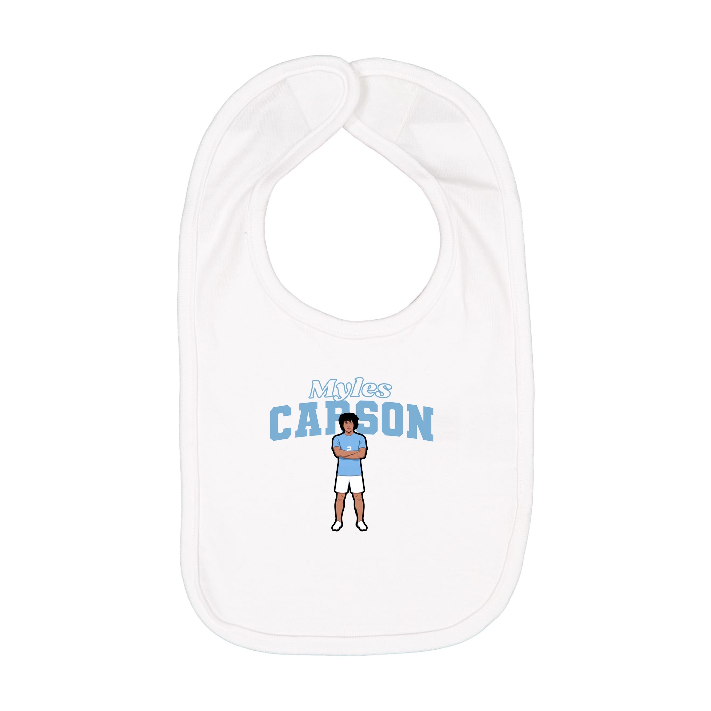 Infant Bib — Name Arch in White
