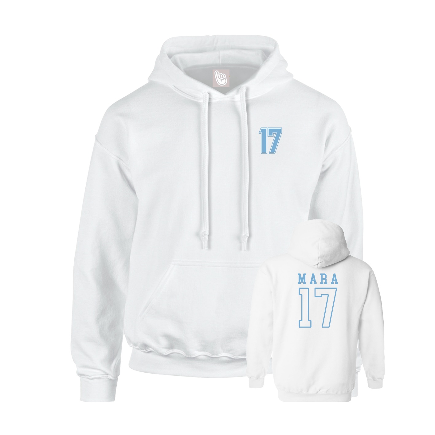 Hoodie — Chest Back in White