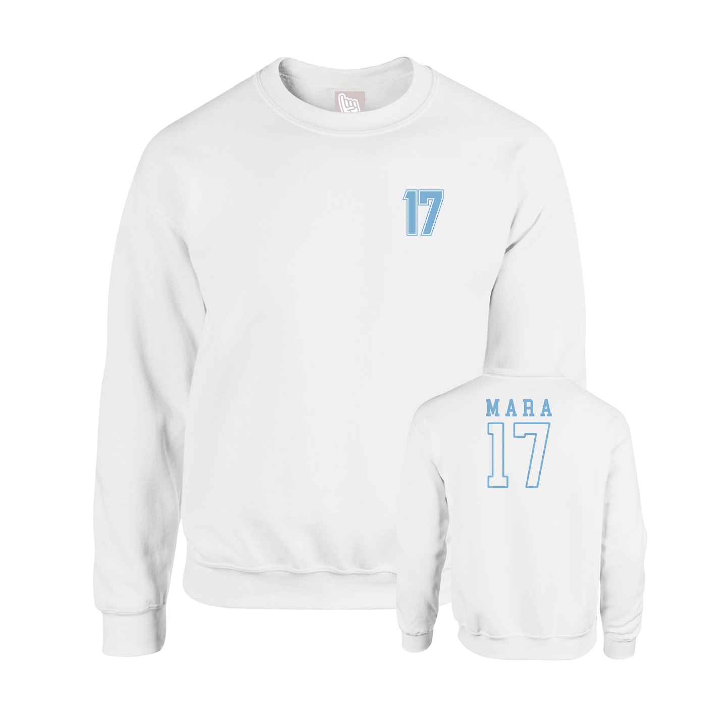 Fleece Crew — Chest Back in White