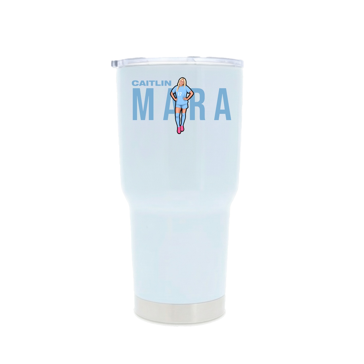 30oz Stainless Steel Tumbler — Player Name in White