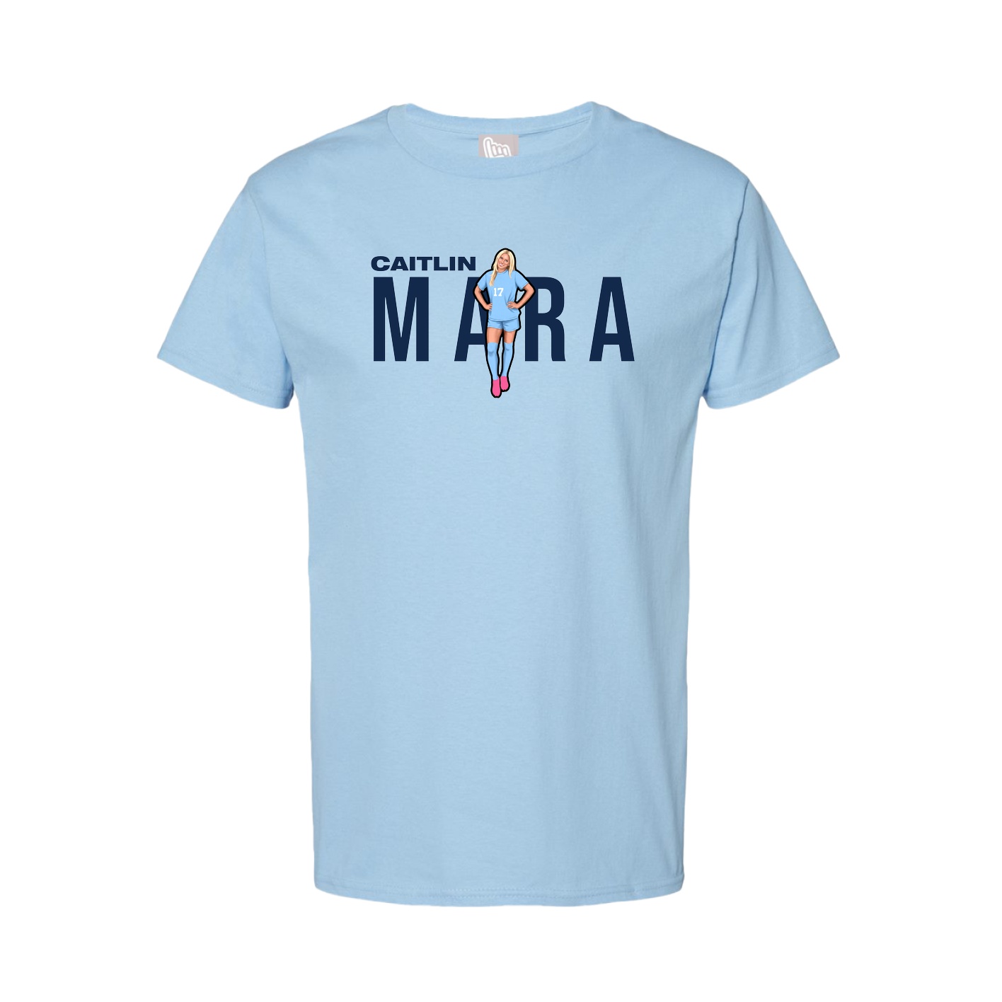 Youth Tee — Player Name in Light Blue