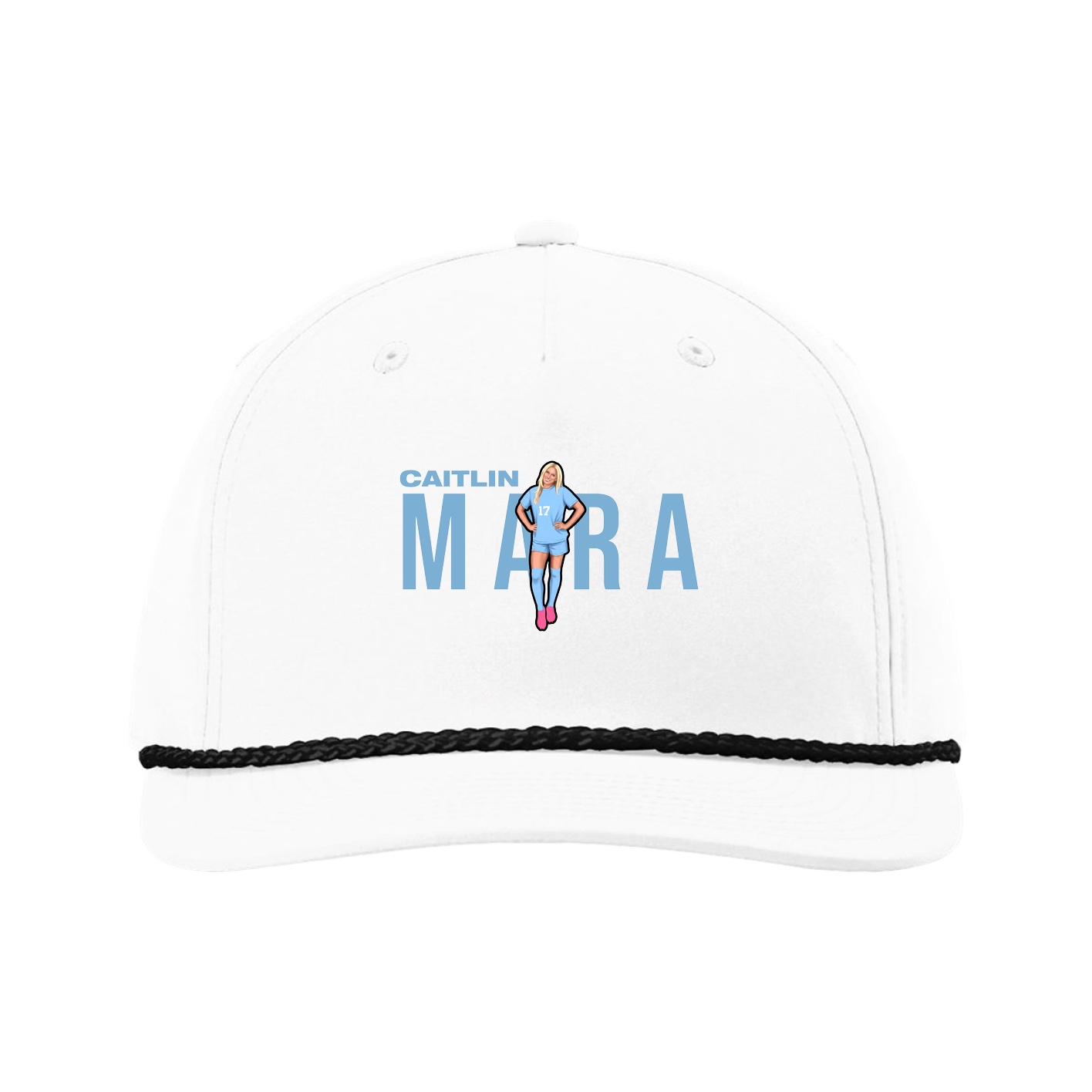 Five-Panel Classic Rope Cap — Player Name in White