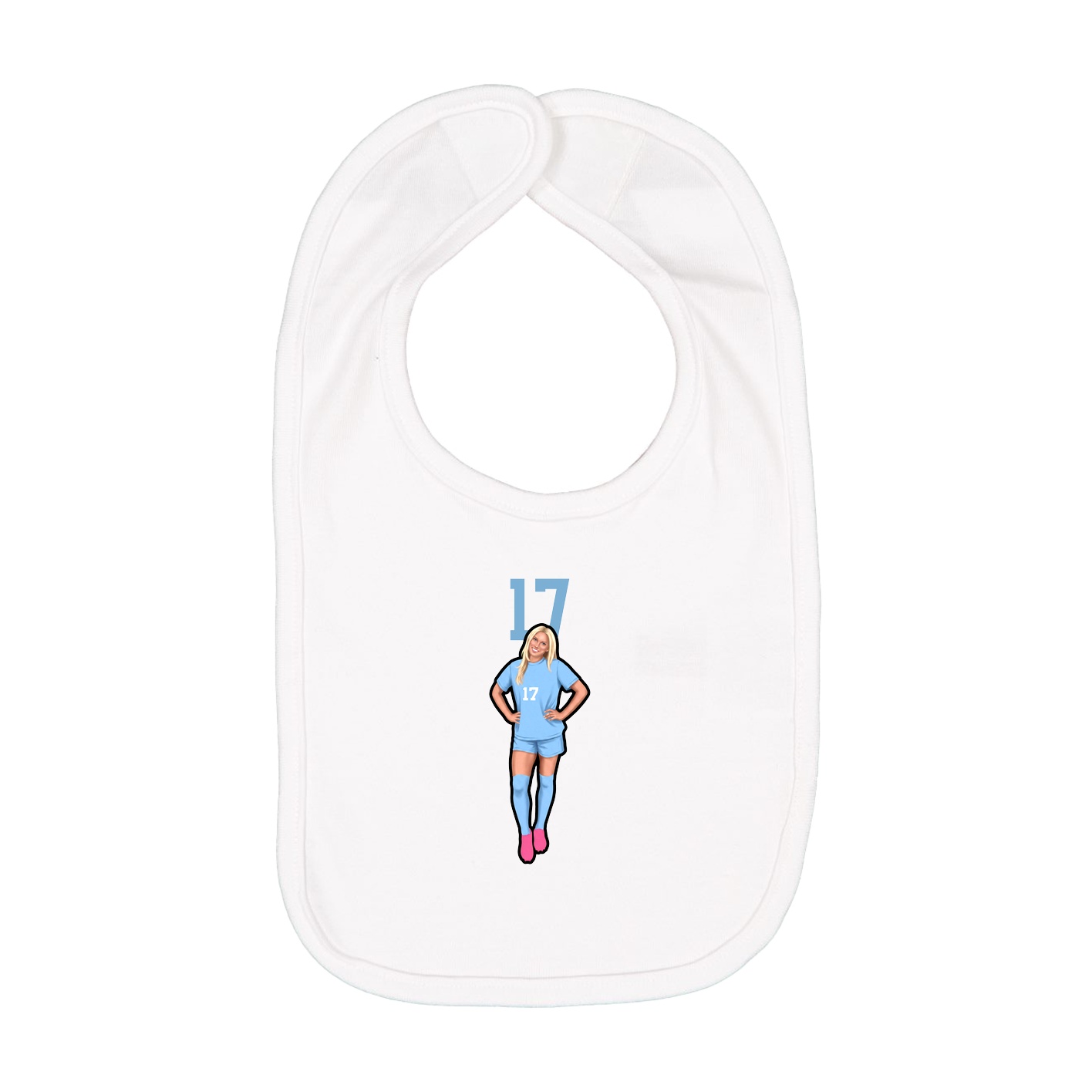 Infant Bib — Number Top in White