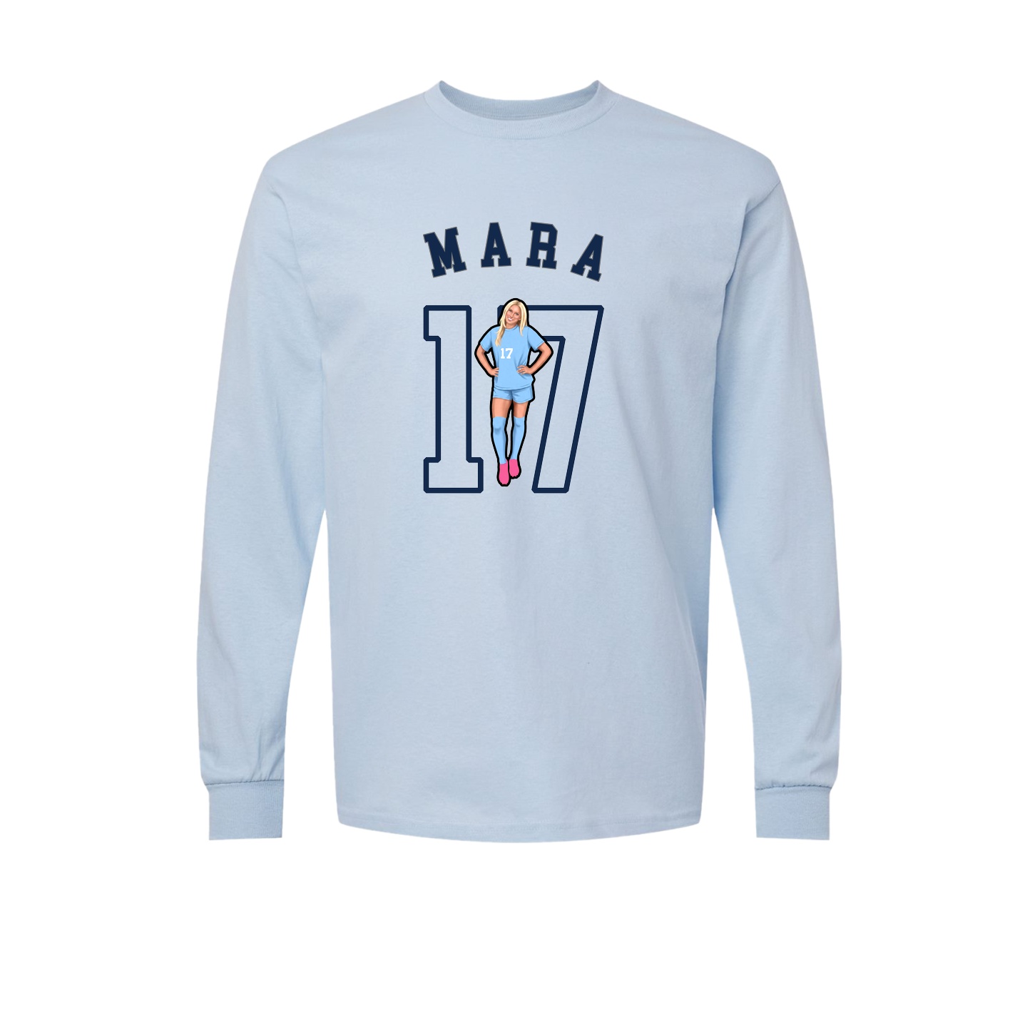 Long Sleeve Tee — Shirsey Arch in Light Blue