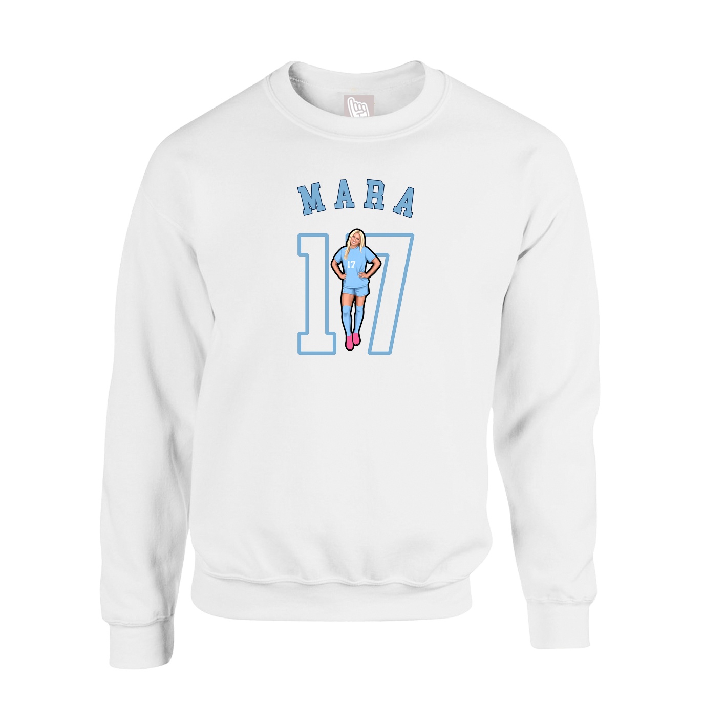 Fleece Crew — Shirsey Arch in White