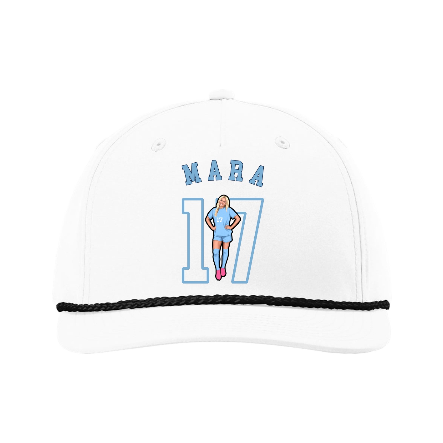 Five-Panel Classic Rope Cap — Shirsey Arch in White