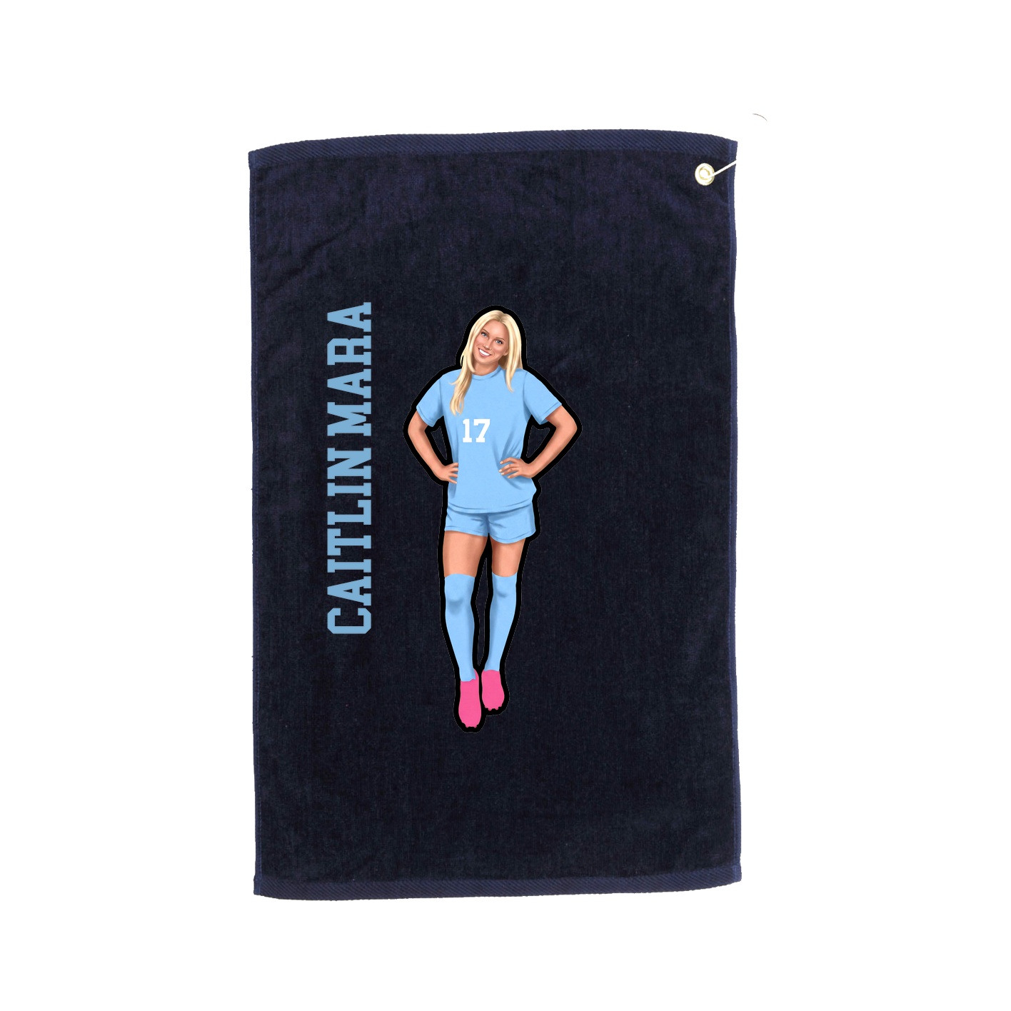 Golf Towel — Name Vertical in Navy