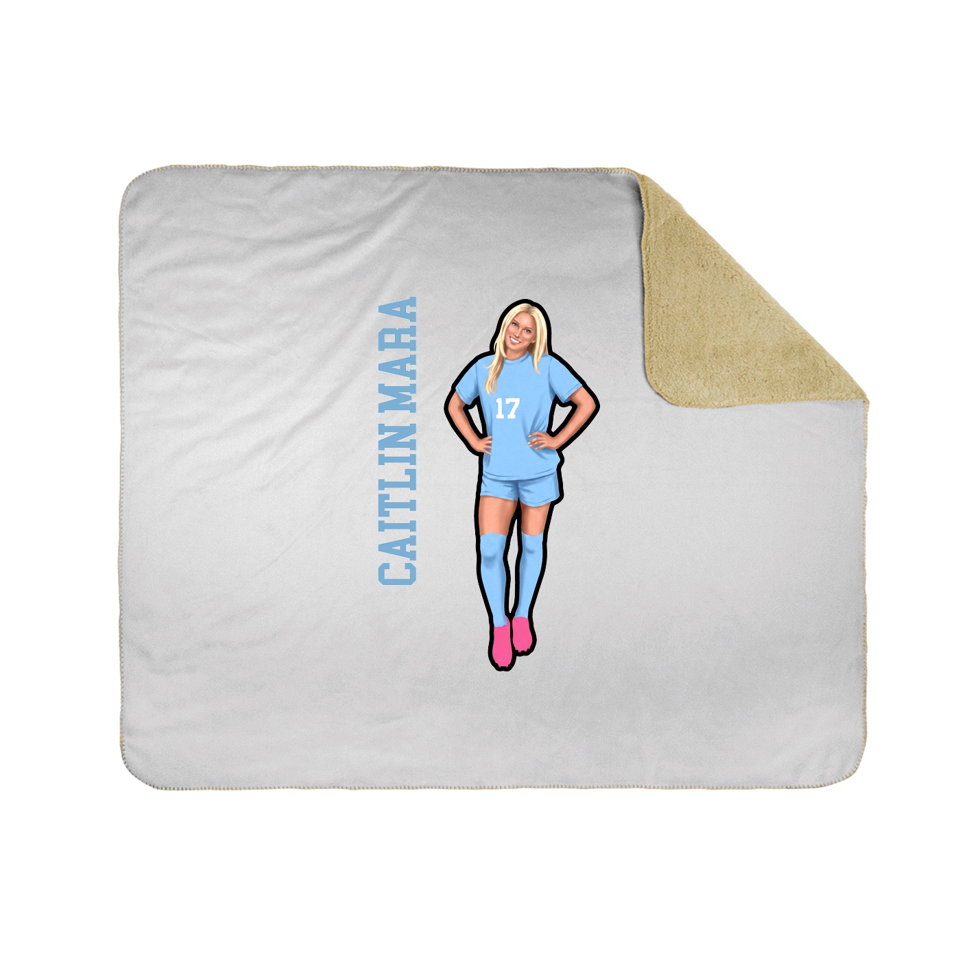 Throw Blanket — Name Vertical in White