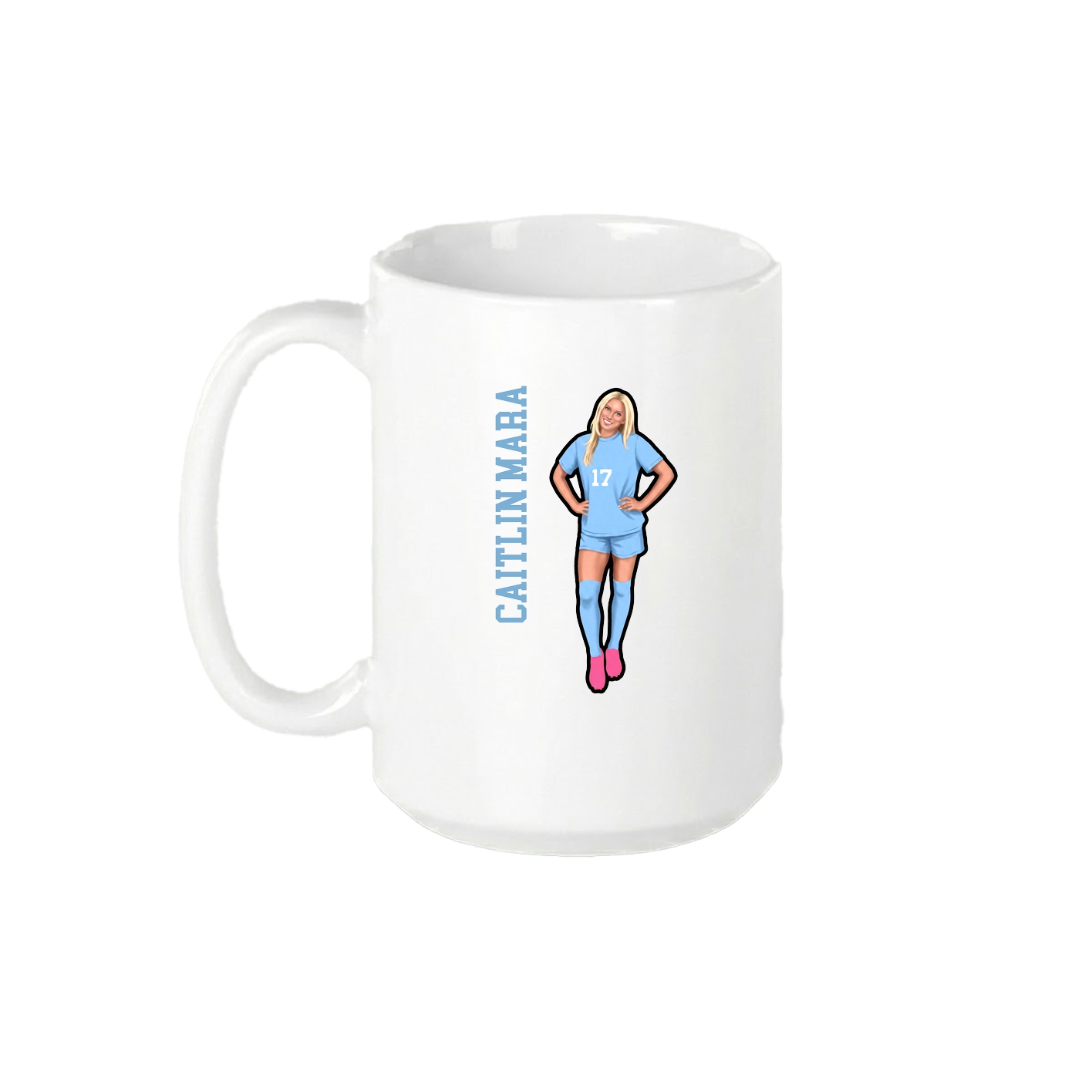 15oz Coffee Mug — Name Vertical in White