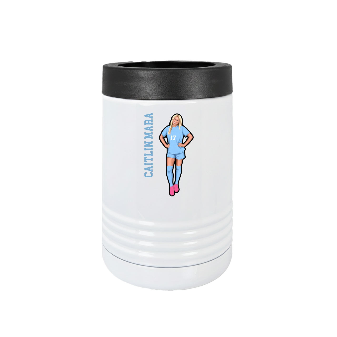 Beverage Holder — Name Vertical in White