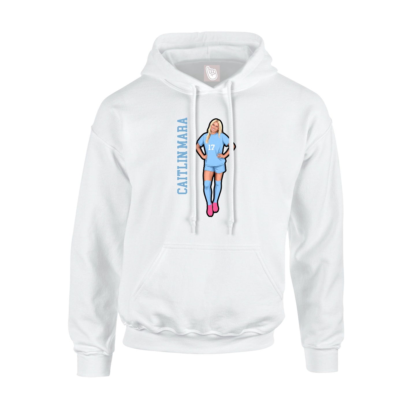 Hoodie — Name Vertical in White