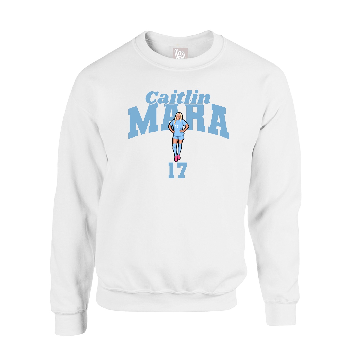 Fleece Crew — Signature Arch in White