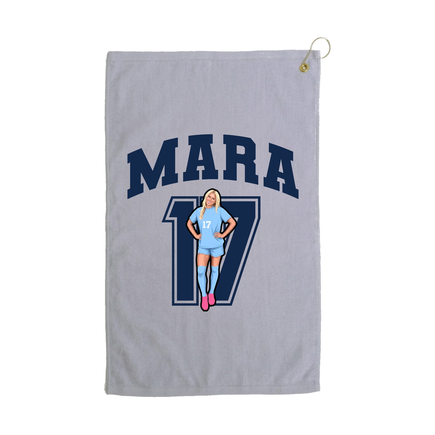 Golf Towel — Number in Grey