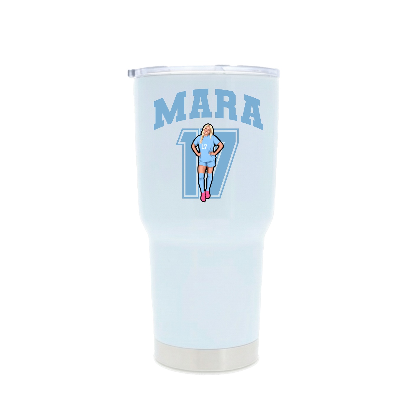 30oz Stainless Steel Tumbler — Number in White
