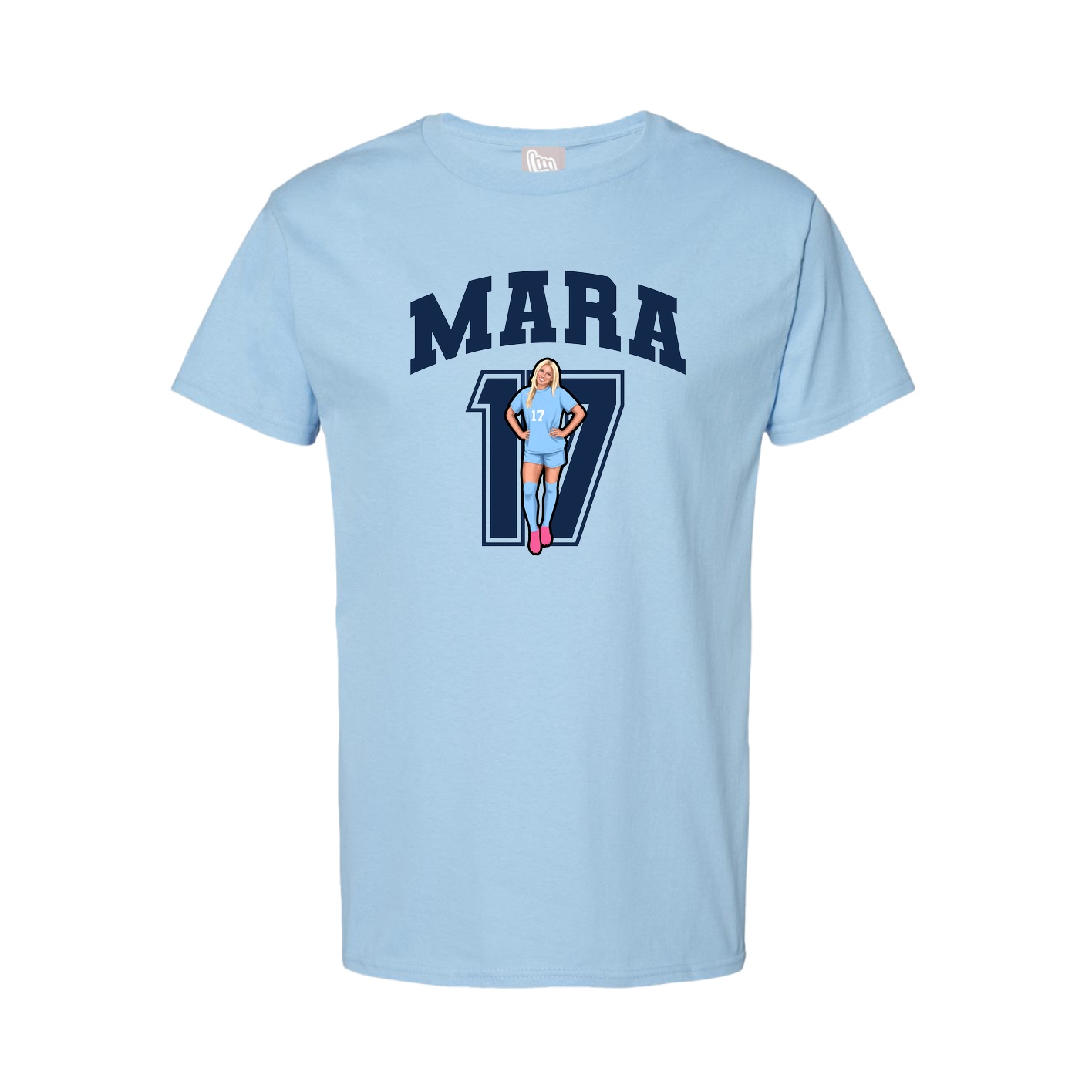 Tee — Number in Light Blue