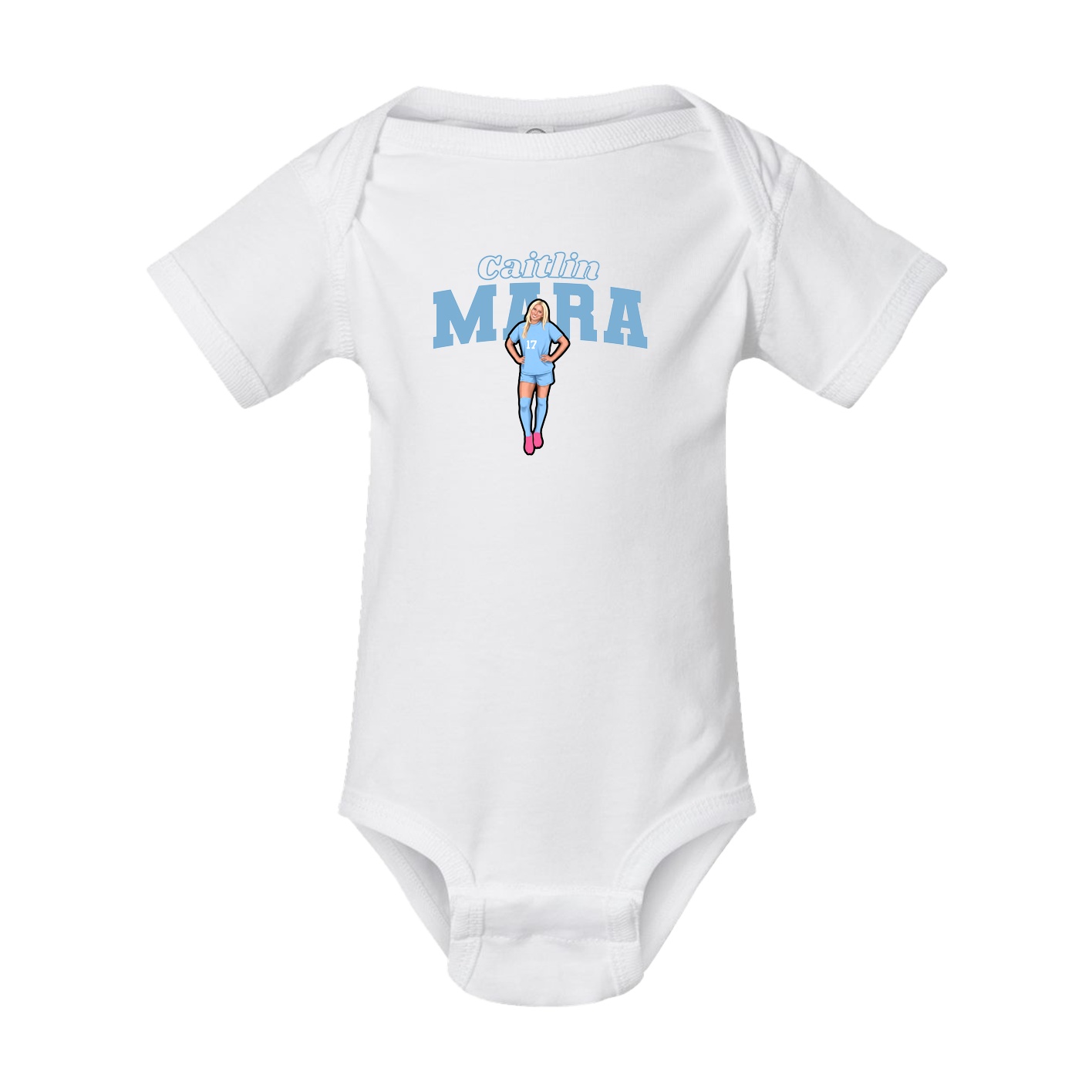 Baby Onesie — Name Arch in White
