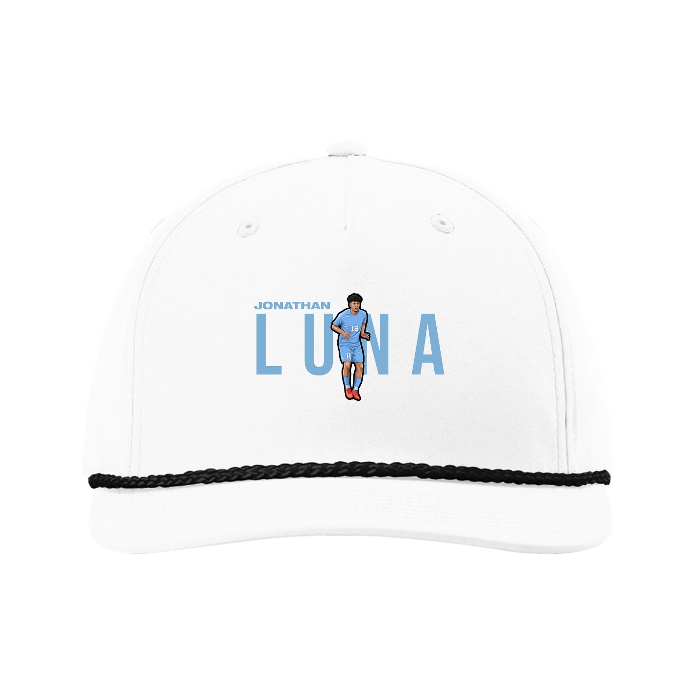 Five-Panel Classic Rope Cap — Player Name in White