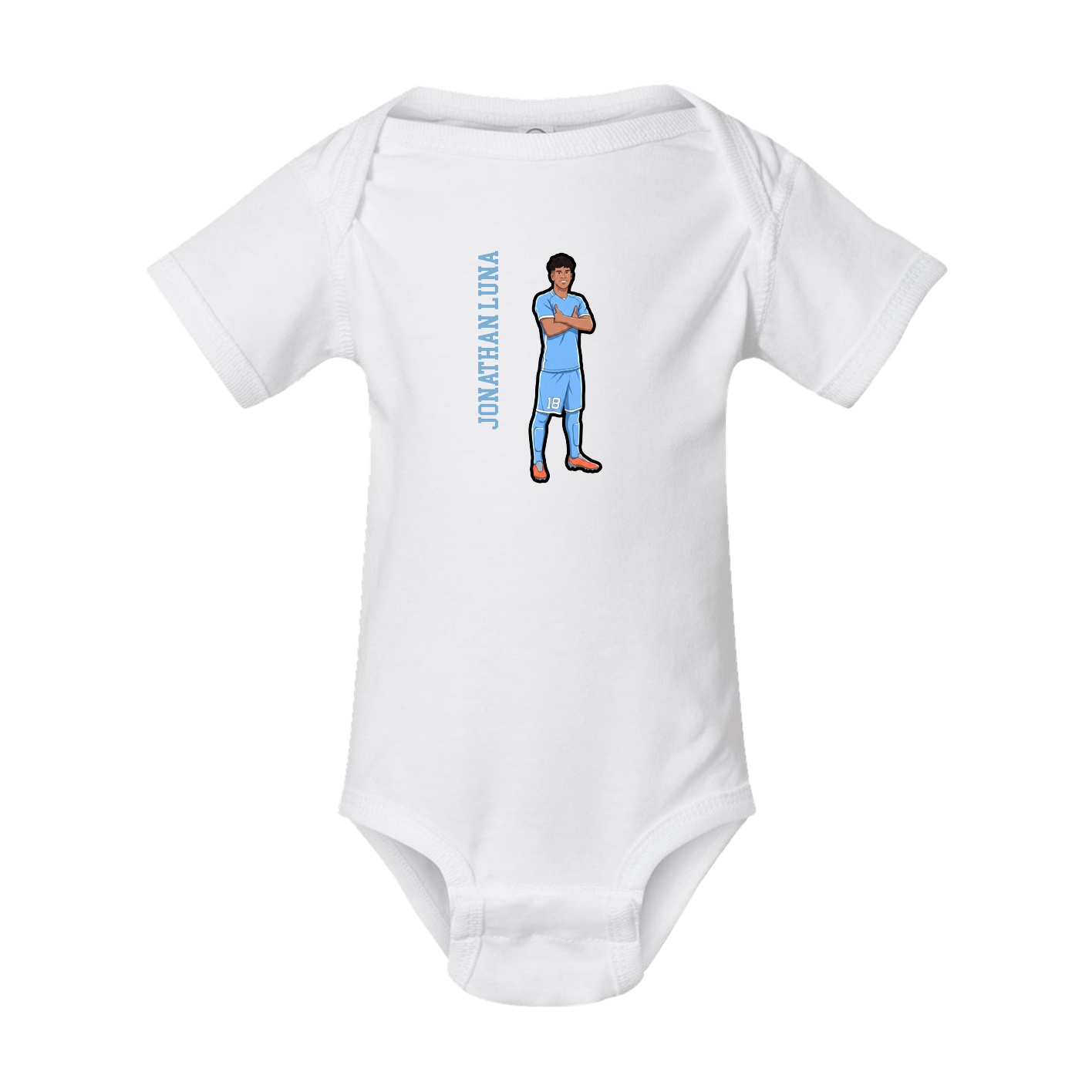Baby Onesie — Name Vertical in White