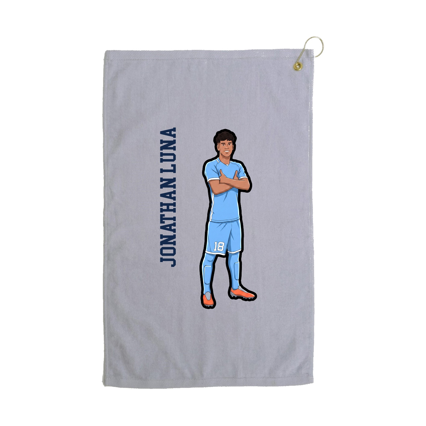 Golf Towel — Name Vertical in Grey