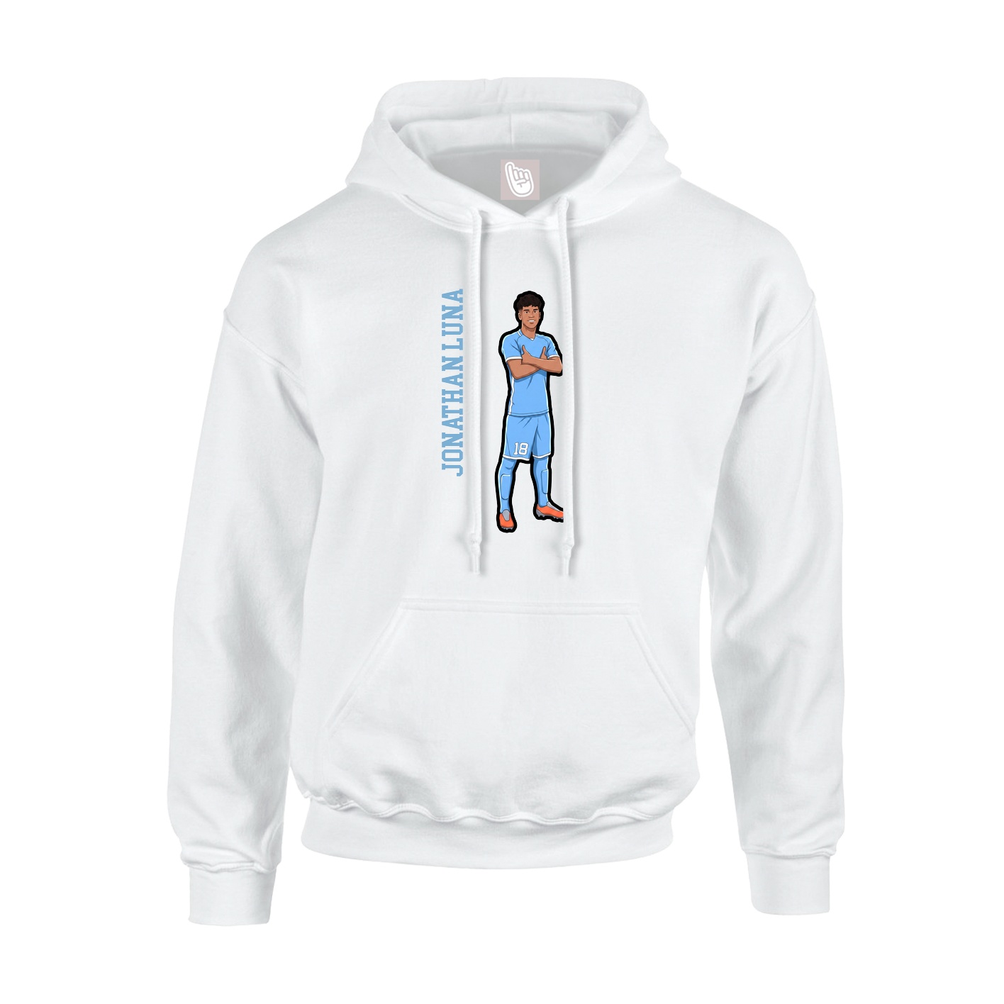 Hoodie — Name Vertical in White