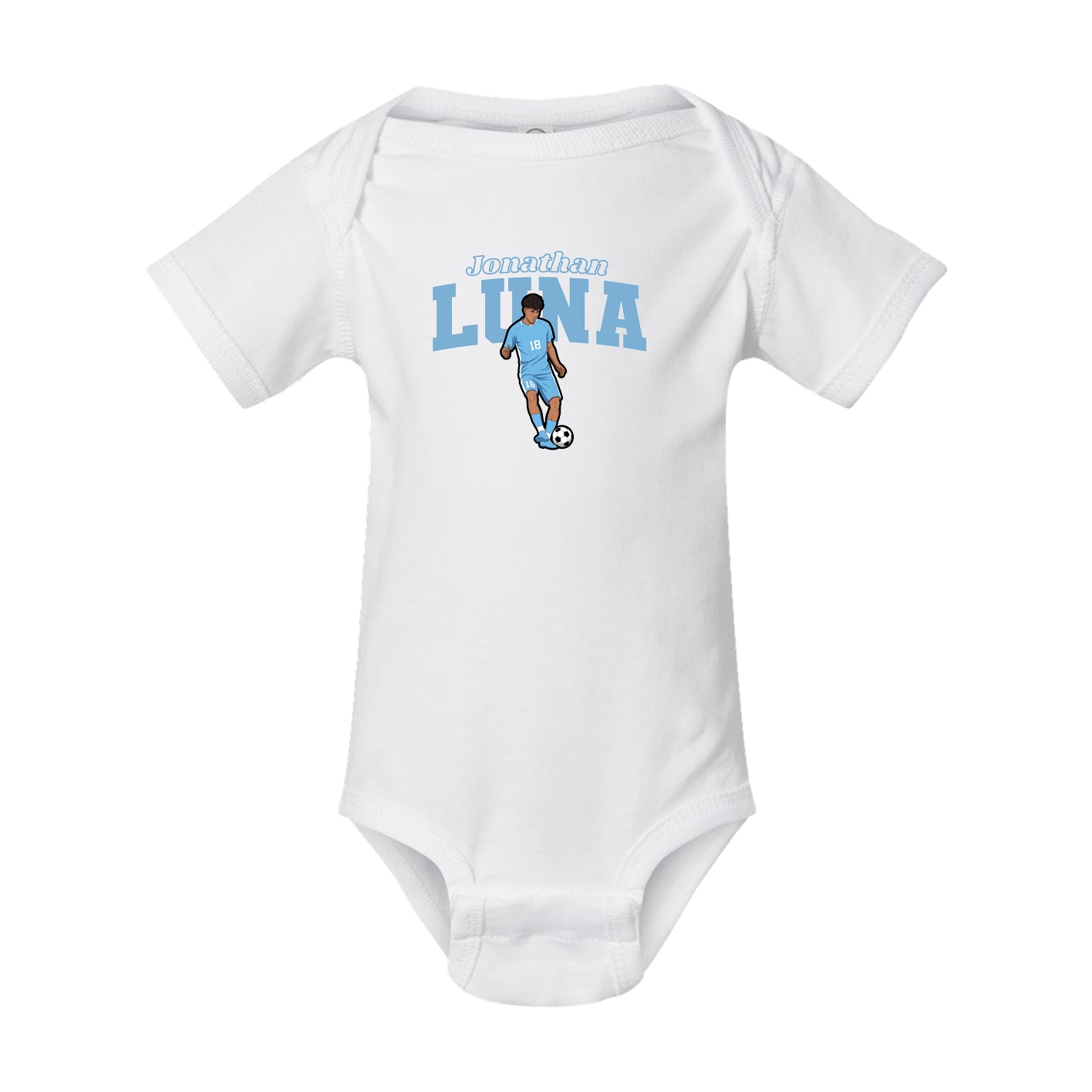 Baby Onesie — Name Arch in White