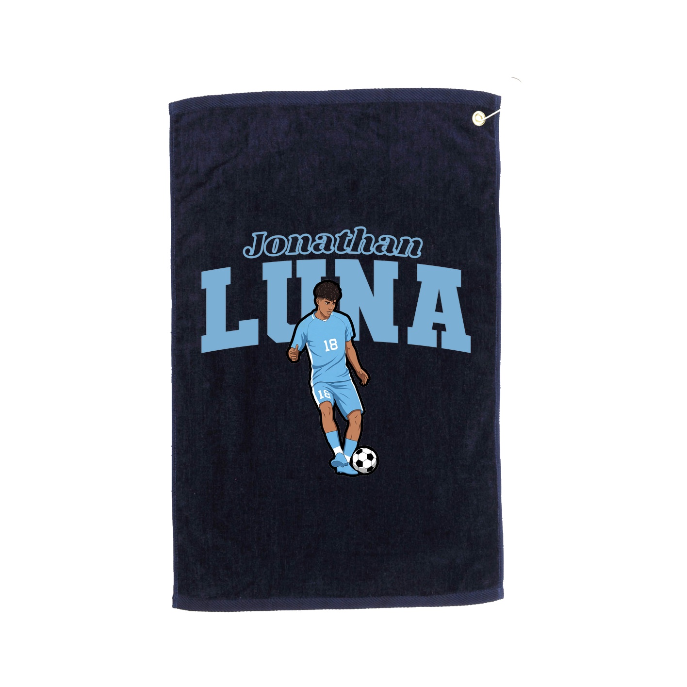 Golf Towel — Name Arch in Navy