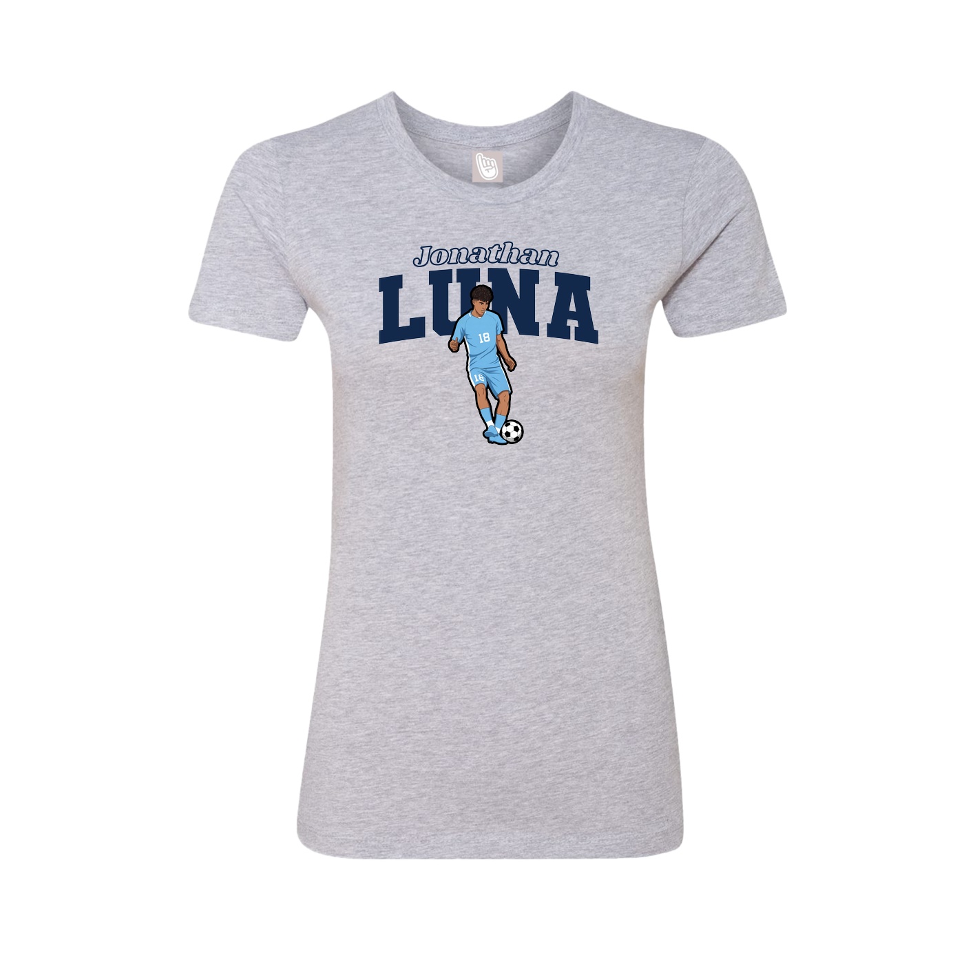 Fitted Women's Tee — Name Arch in Grey