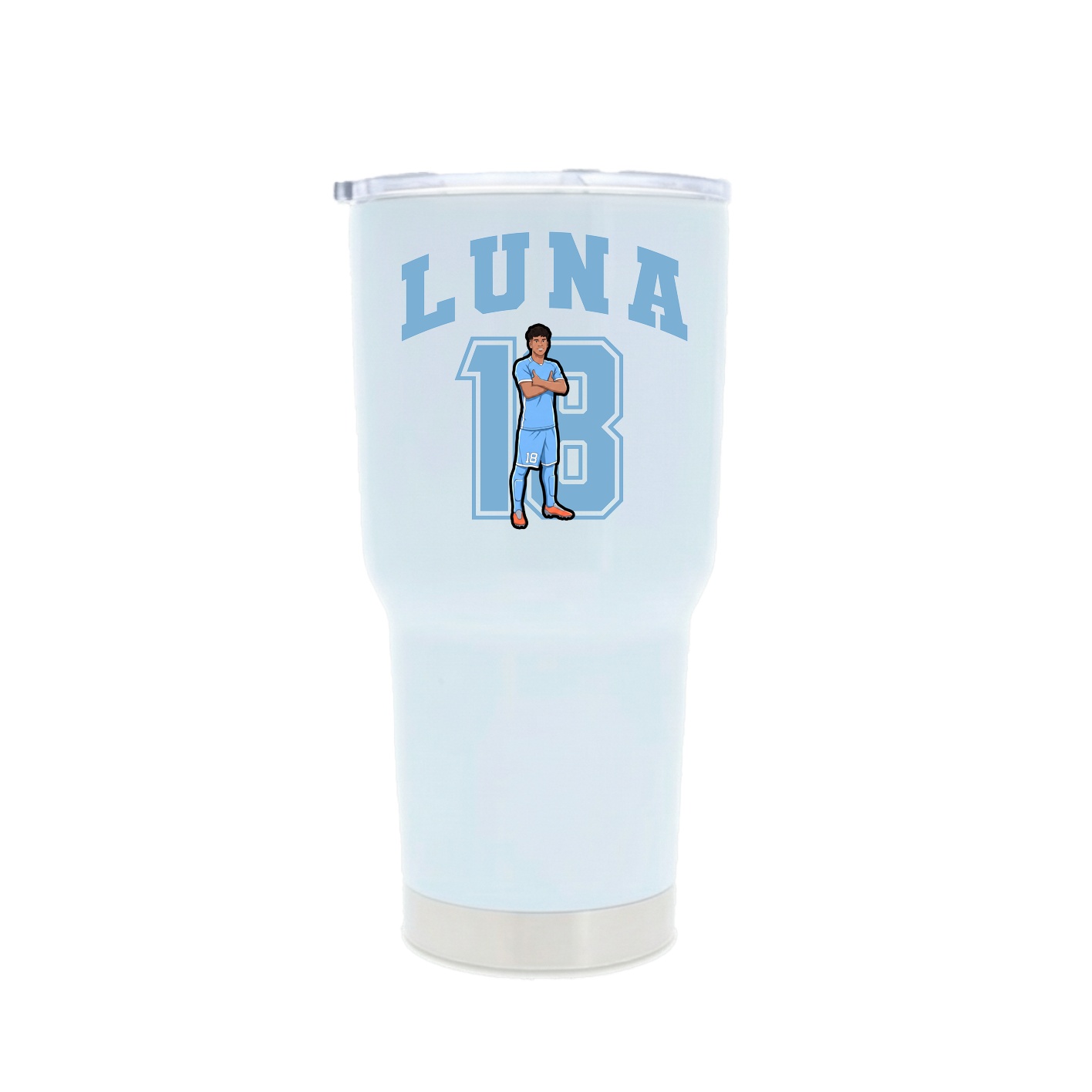 30oz Stainless Steel Tumbler — Number in White