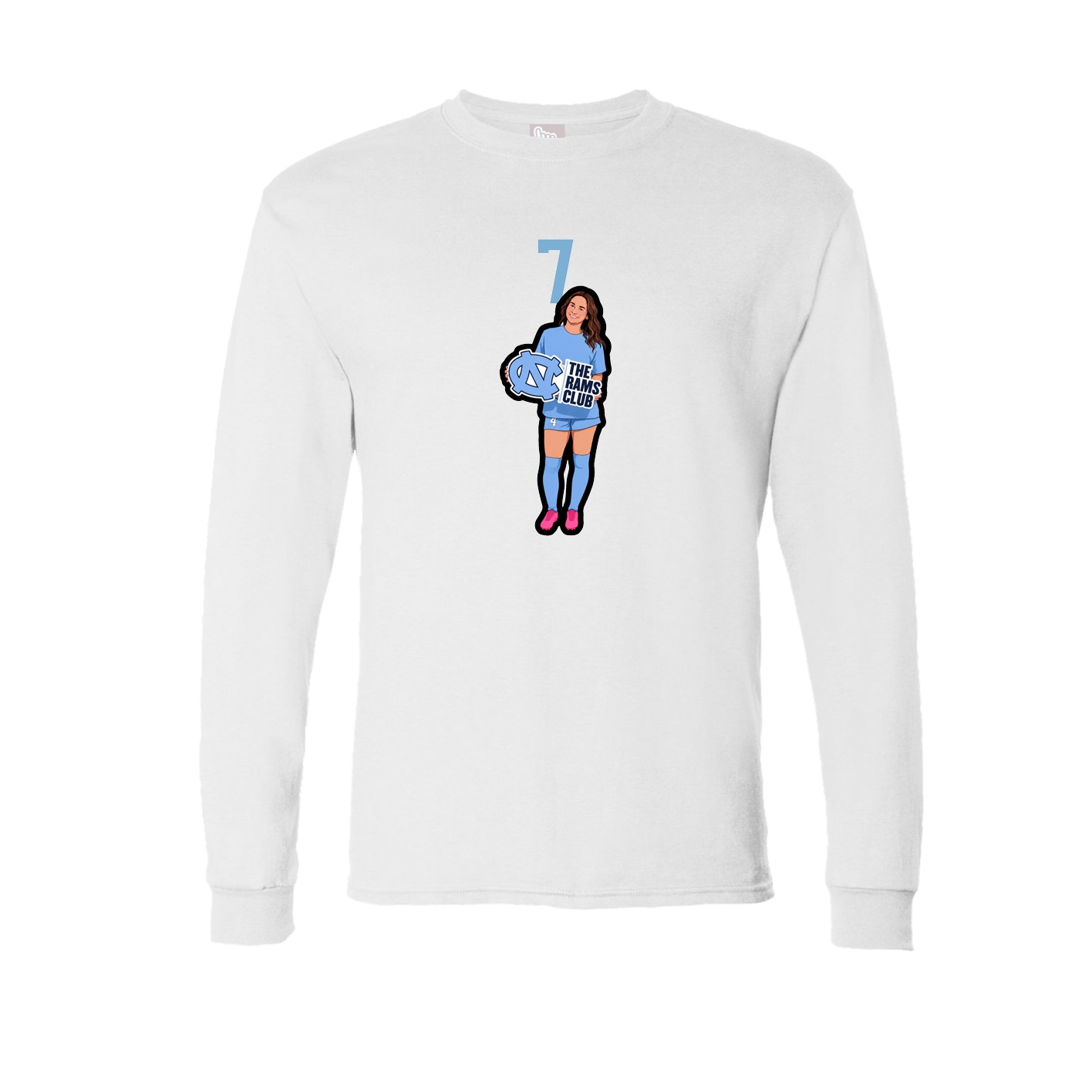 Long Sleeve Tee — Number Top in White