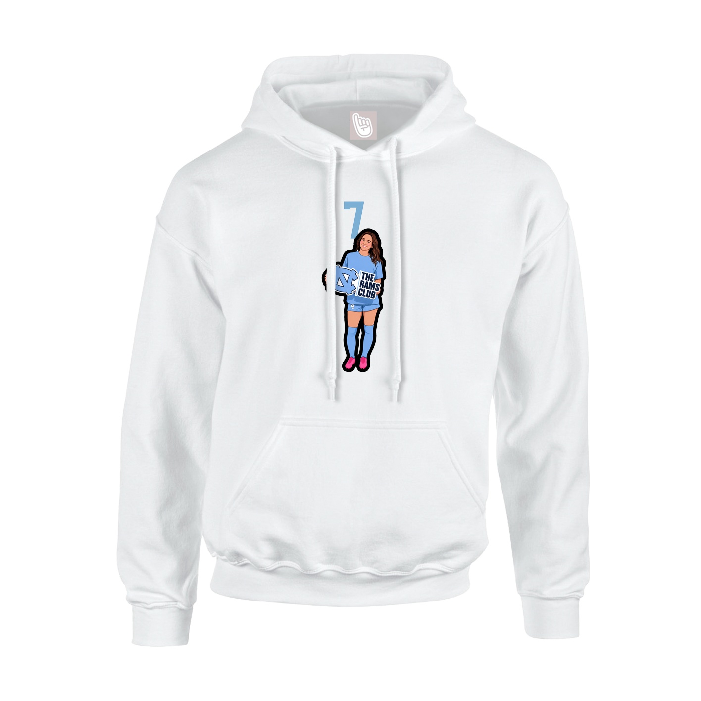 Youth Hoodie — Number Top in White