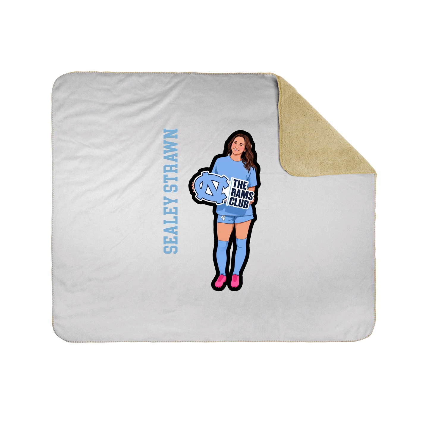 Throw Blanket — Name Vertical in White