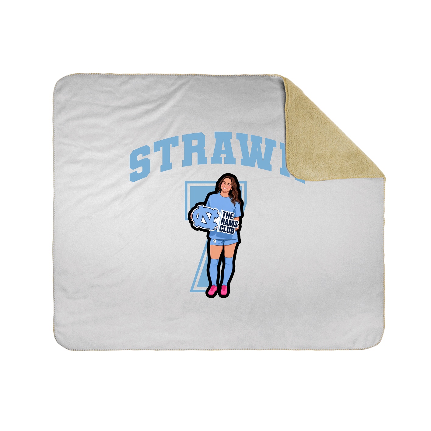Throw Blanket — Number in White