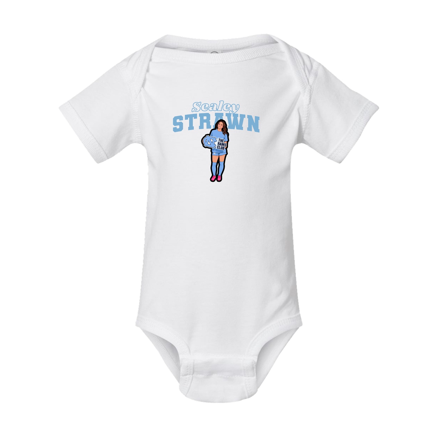 Baby Onesie — Name Arch in White
