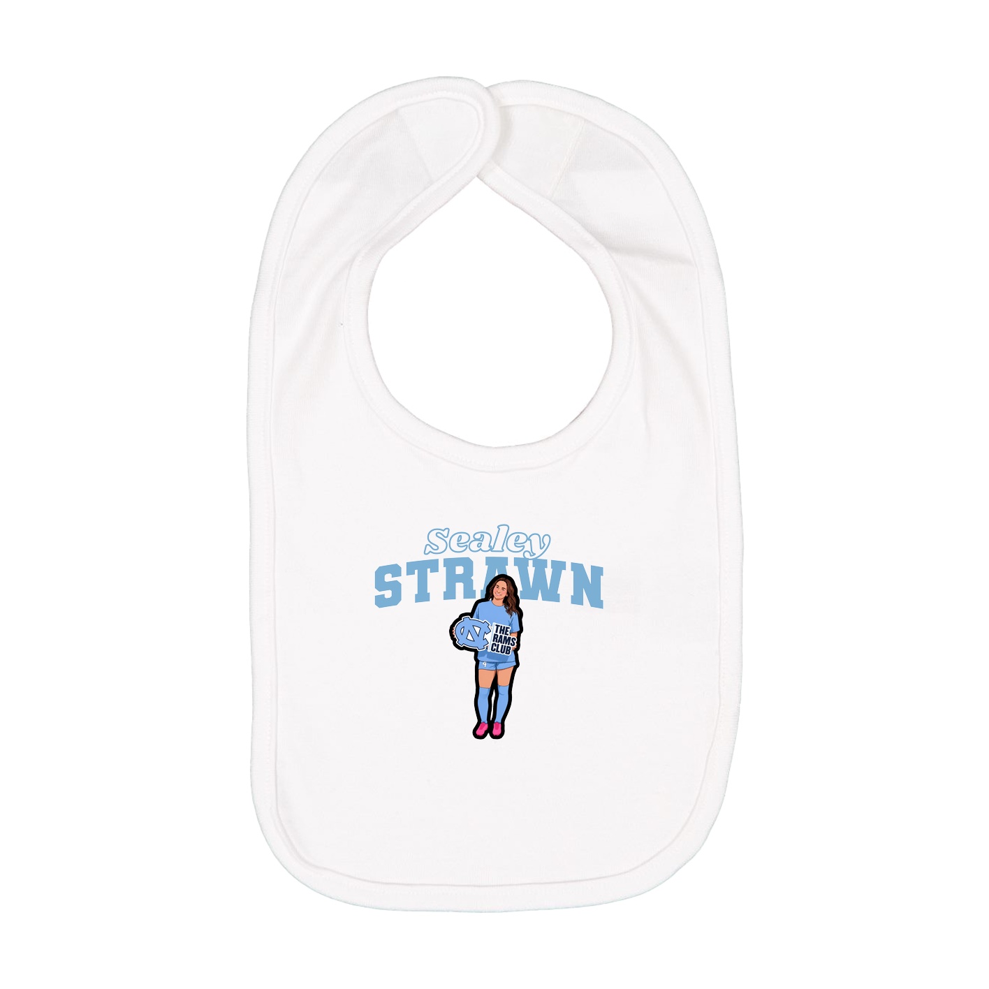 Infant Bib — Name Arch in White