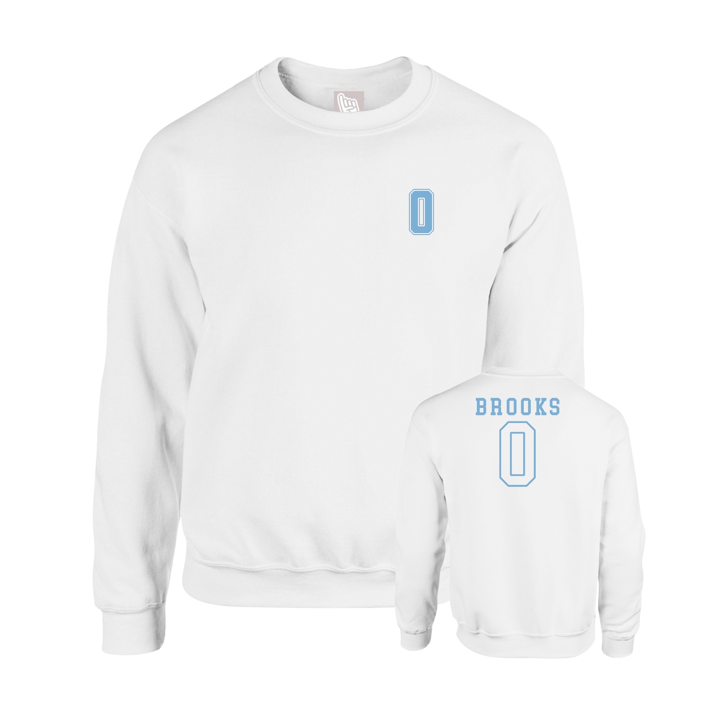 Fleece Crew — Chest Back in White