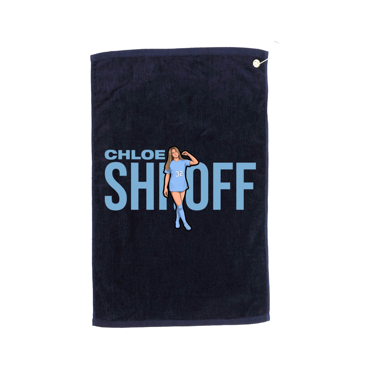 Golf Towel — Player Name in Navy