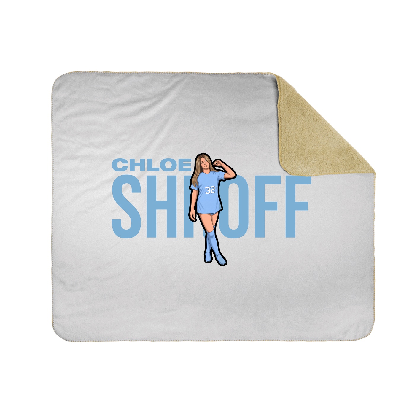 Throw Blanket — Player Name in White