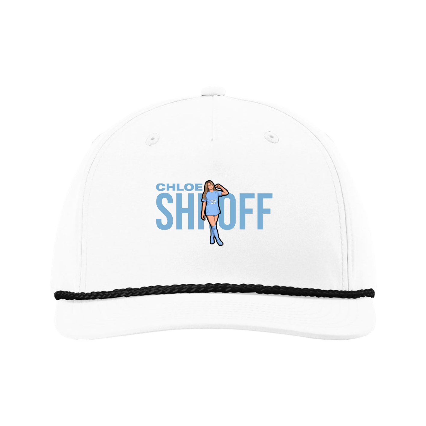Five-Panel Classic Rope Cap — Player Name in White