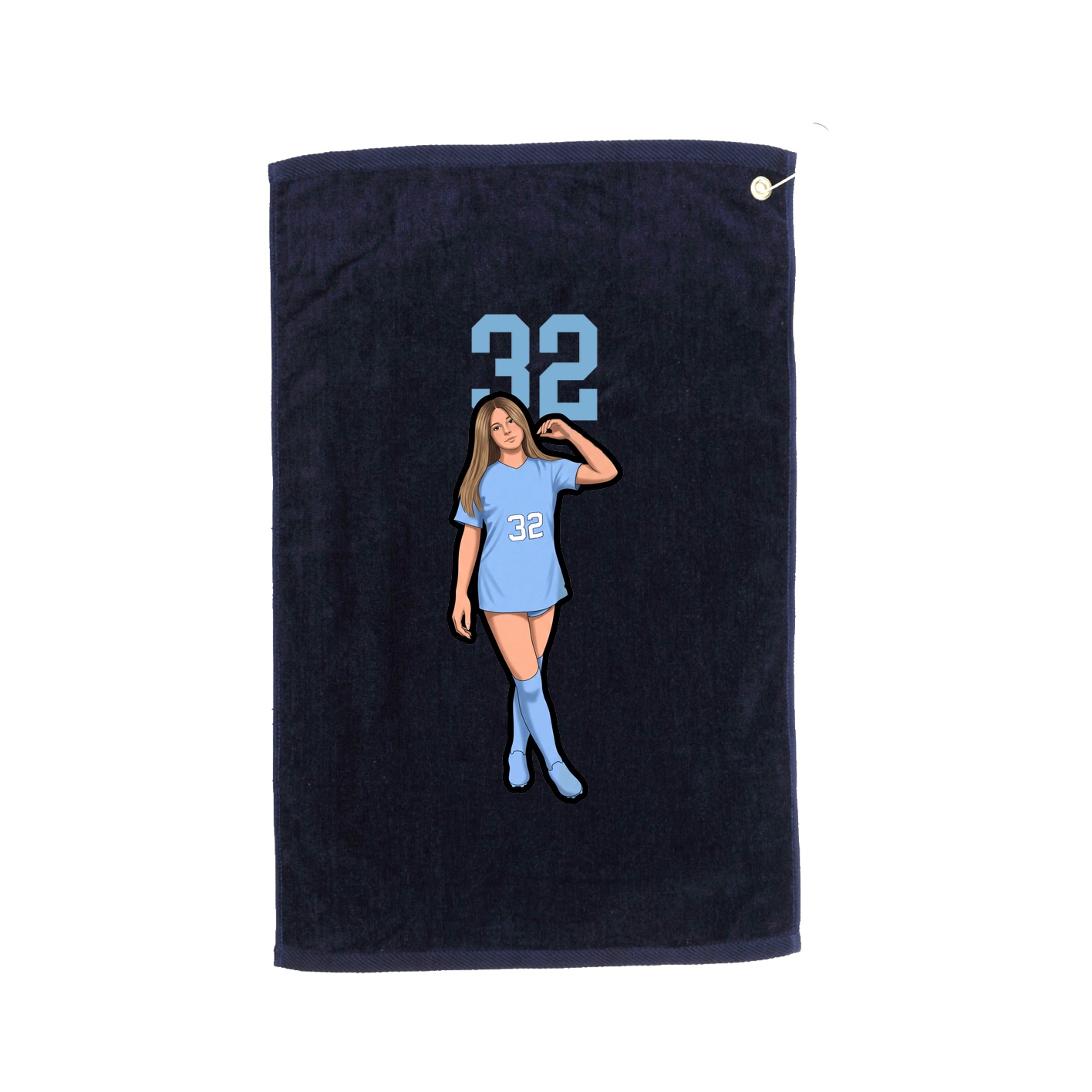 Golf Towel — Number Top in Navy