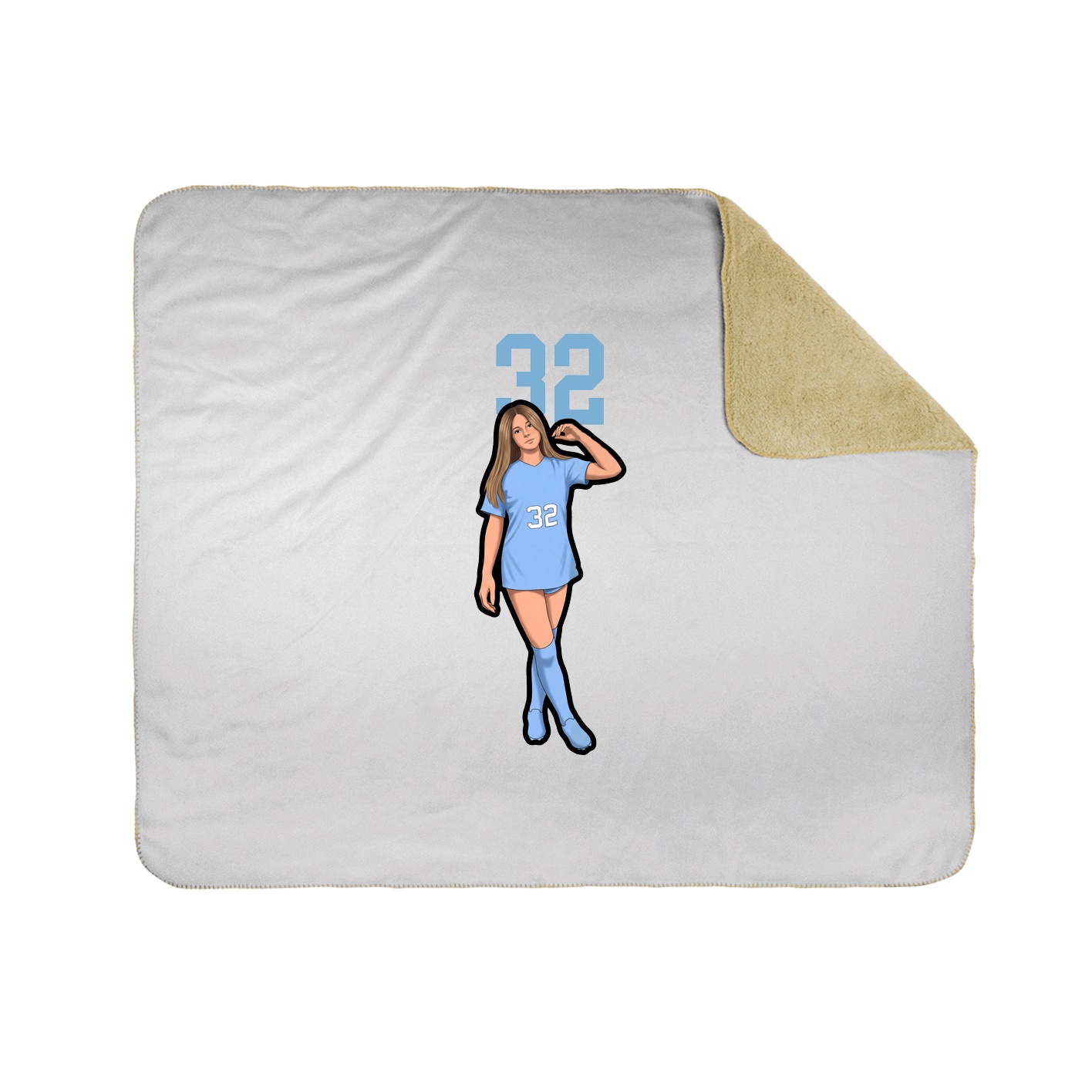Throw Blanket — Number Top in White