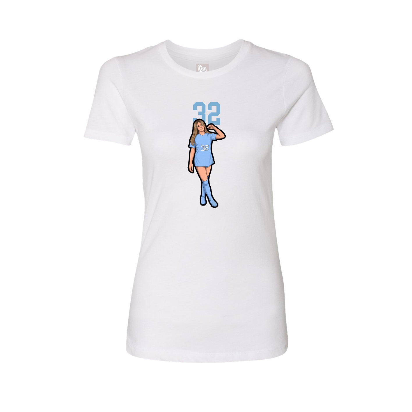 Fitted Women's Tee — Number Top in White