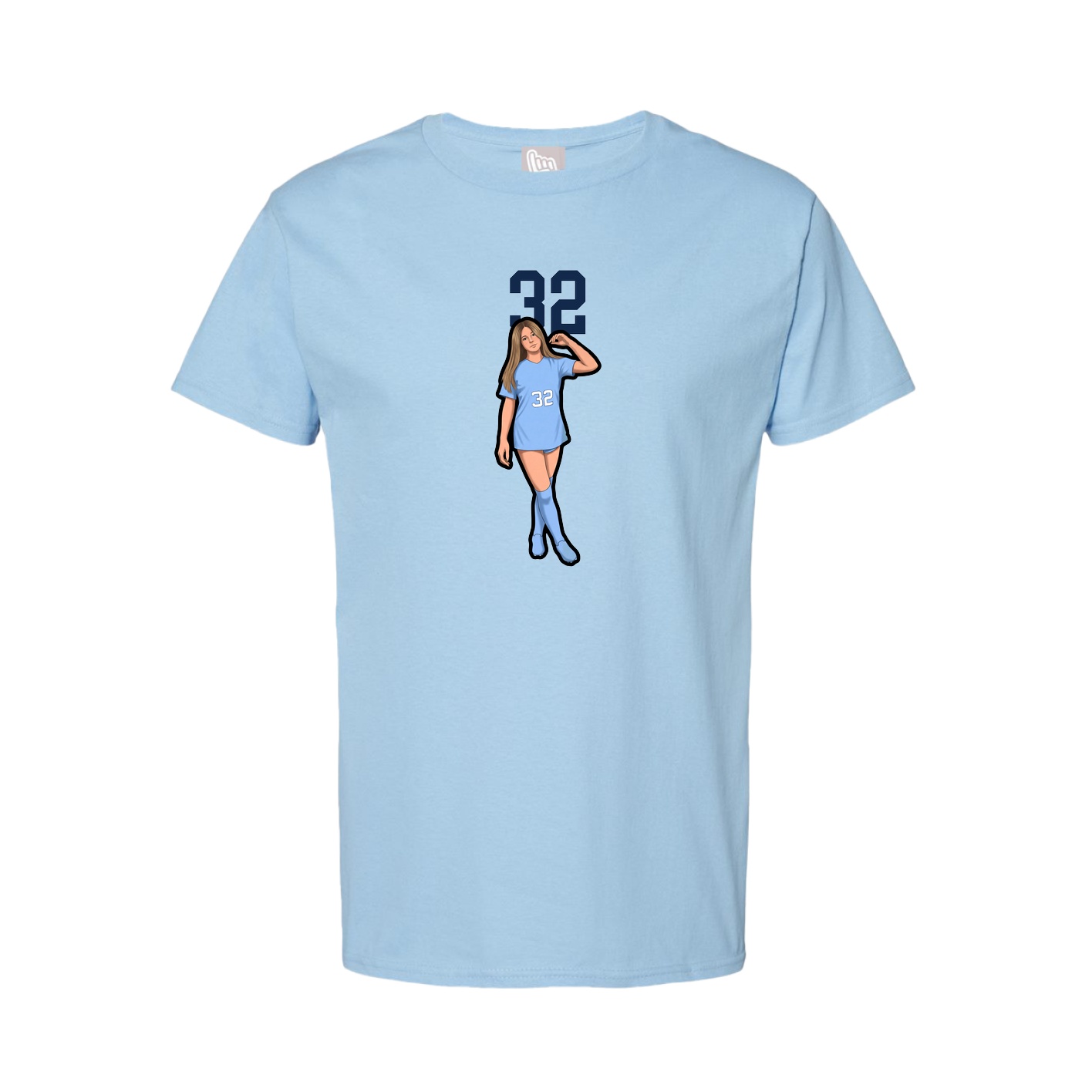 Youth Tee — Number Top in Light Blue